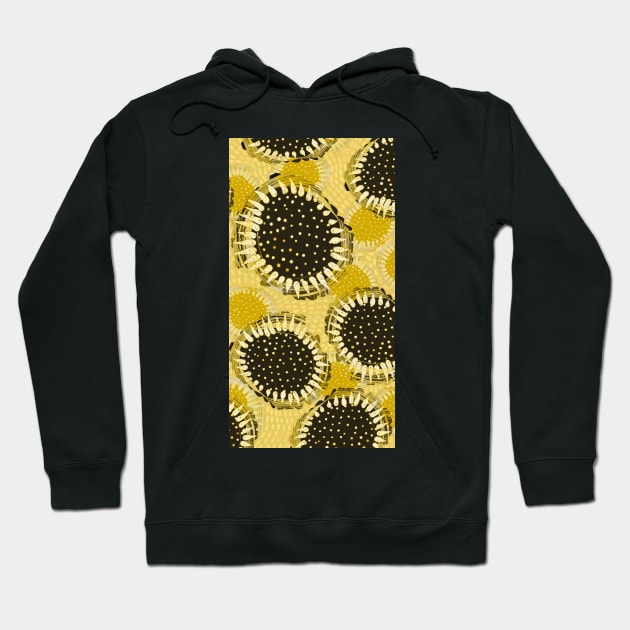 Sunnyflower | Bright Yellow and Black Sunflowers - Digitally Illustrated Abstract Flower Pattern for Home Decor, Clothing Fabric, Curtains, Bedding, Pillows, Upholstery, Phone Cases and Stationary Hoodie by cherdoodles